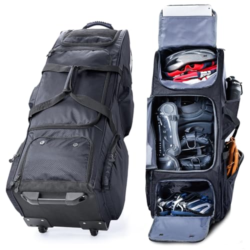 Heavy-Duty Rolling Catchers Gear Bag with Wheels - Black / Style B