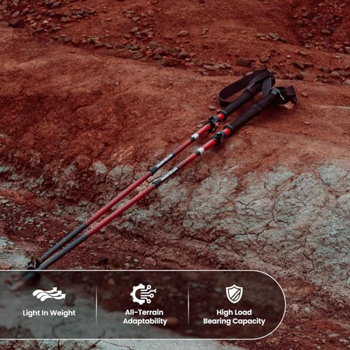Ultralight Carbon Fiber Trekking Poles - Adjustable Hiking Poles for Trail & Backpacking