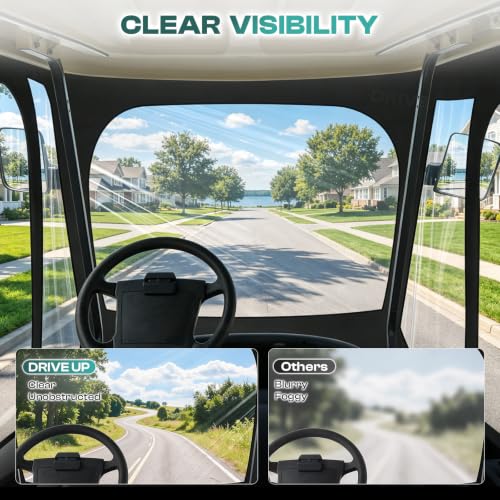 Golf Cart Enclosure for Club Car Precedent - Waterproof 4 Passenger Cover with Zippered Doors & Clear Windows