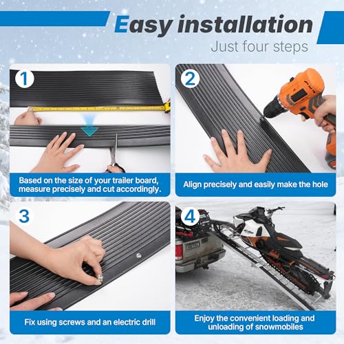 20FT Snowmobile Trailer Ski Guides HDPE Waterproof Ramp with Screws - Customizable Length