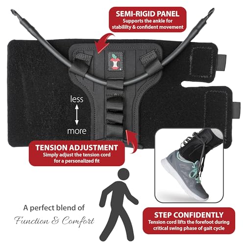 Foot Drop Brace XSmall/Small Adjustable Dorsiflexion Support for Walking