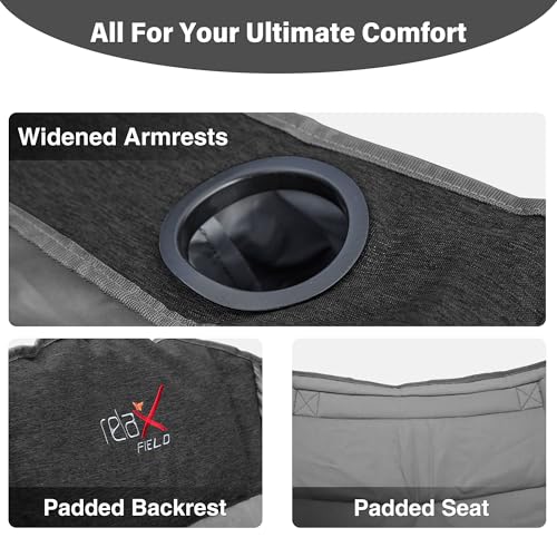 Oversized Camping Chair with Cup Holder 500LBS - Black, 1PC