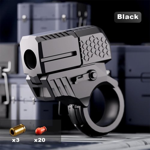 Alloy Fidget Ring - Metal Fingertip Launcher for Stress Relief | Black Sensory Toy for Adults