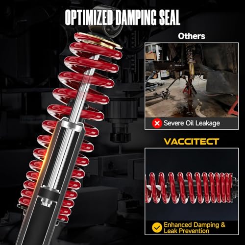 Vaccitect Red Heavy Duty Rear Shock with Spring for Yamaha G29 Drive & G22 Golf Carts, 14-Inch Extended