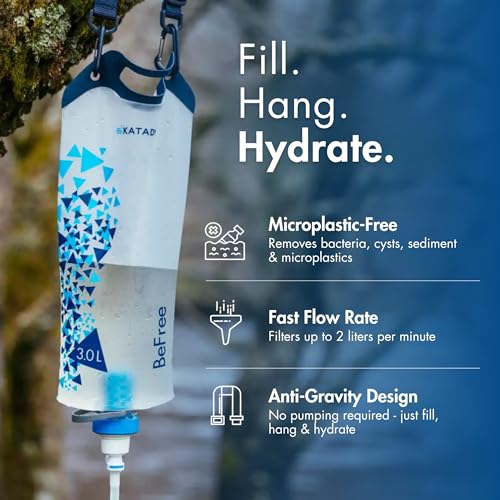 Gravity Water Filter System 3L for Camping Backpacking Hiking - Hands-Free