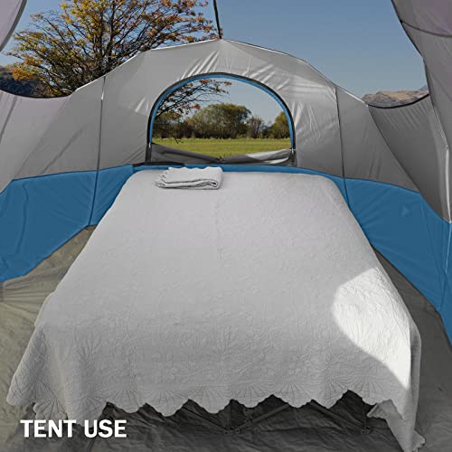 KAMPKEEPER Queen Size Camping Cot with Air Mattress - Grey, No Pump