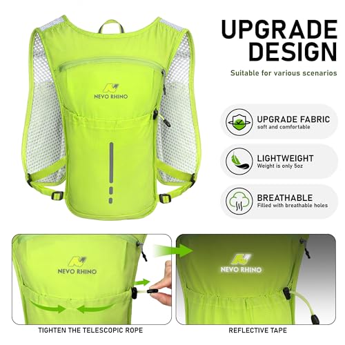 Yellow Hydration Running Vest with 1.5L Water Bladder - Breathable & Adjustable