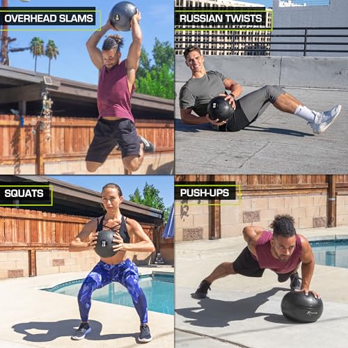 ProsourceFit Slam Medicine Ball 50 lbs - Dead Weight Tread Grip for Strength & Conditioning