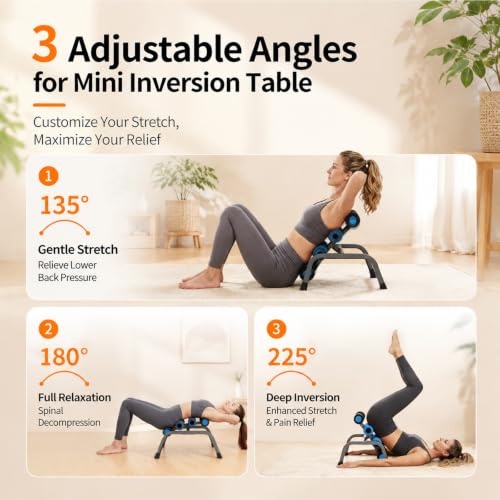 Mini Inversion Table for Spinal Decompression & Posture Correction - Blue