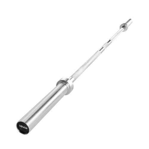 VEVOR 4FT/6FT/7FT Barbell Bar, Fits 2-Inch Weight Plates, Chrome Plated Barbell Bar with Knurled Grip for Strength Training, Weightlifting, Squat, Deadlift, Bench Press, Curl, Overhead Press, 500lbs/700lbs/1000lbs Capacity (Silver, 6FT 25.68lbs Barbell, 5