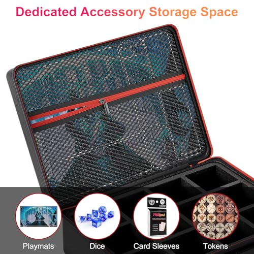 Black 12 Slot Card Deck Box Set with Portable Case for MTG YuGiOh TCG - 12 Dividers