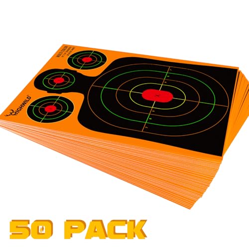 Highwild 50 Pack Silhouette Splatter Paper Targets 18x24 Inch - Bright Splash Colors for Shooting Practice