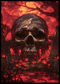 Red Moon Skull Magic Card Sleeves - 100 Matte Finish Standard Size Protectors