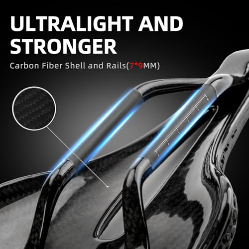 ROCKBROS Carbon Fiber Road Bike Saddle 145mm Ergonomic Comfort Seat