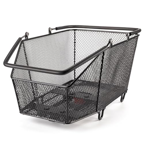 Large Capacity Bicycle Rear Rack Basket with Quick Release, Waterproof Cover & Cargo Net