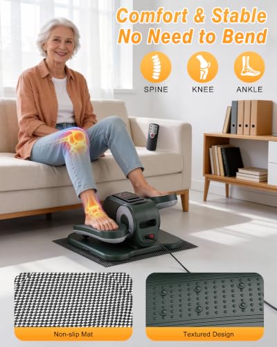 VIVURN Green Under Desk Elliptical Pedal Exerciser 12 Speeds for Seniors