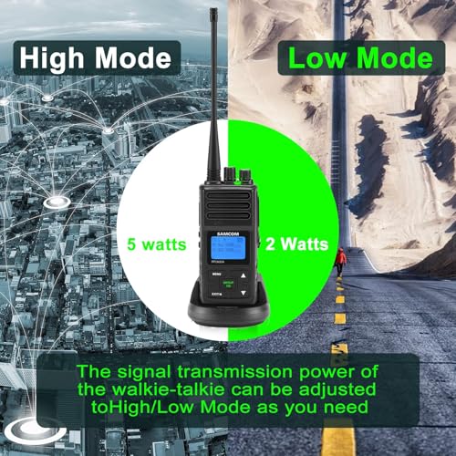 SAMCOM 5W Long Range UHF Two-Way Radios 9 Pack for Construction, Security & Industrial Use