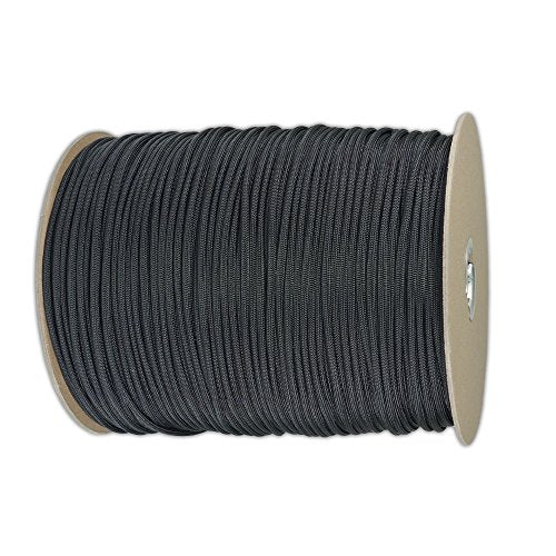 Paracord 50+ Colors Black 1000 Feet - Heavy Duty Nylon Utility Rope