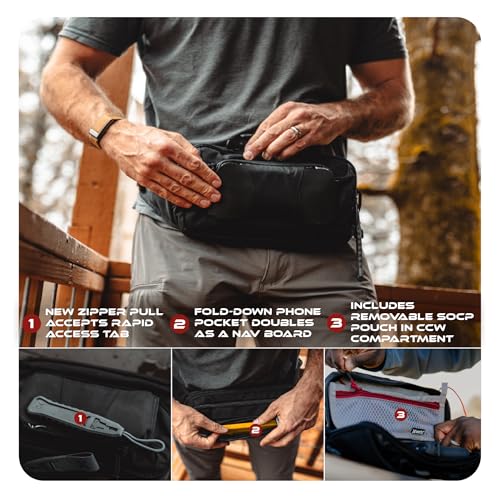 Vertx SOCP Tactical Fanny Pack - Black Waistpack for Outdoor & Everyday Use (One Size)