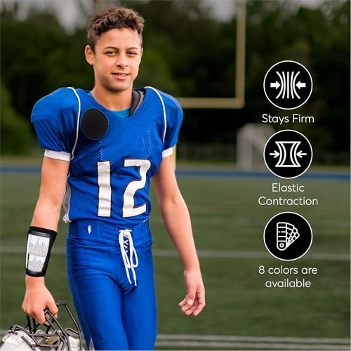 Pro Athletics Youth Black QB Playbook Wristband 3 Compartments Football & Sports