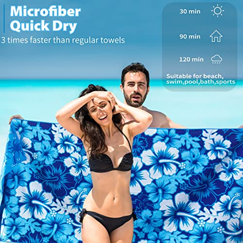 TwoYek 6 Pack Extra Large Microfiber Beach Towels 71x32 Inches - Quick Dry, Sand Free Travel & Pool Towels