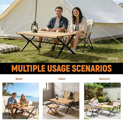 Lightweight Aluminum Camping Table - Foldable Portable Outdoor Dining Surface