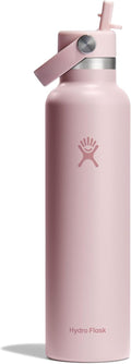 Hydro Flask Water Bottle - Insulated Stainless Steel - Leakproof Straw Lid | 24 Oz Trillium Pink