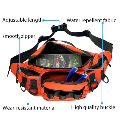 Fishing Fanny Pack for Men - Lightweight Sling Pack, Black
