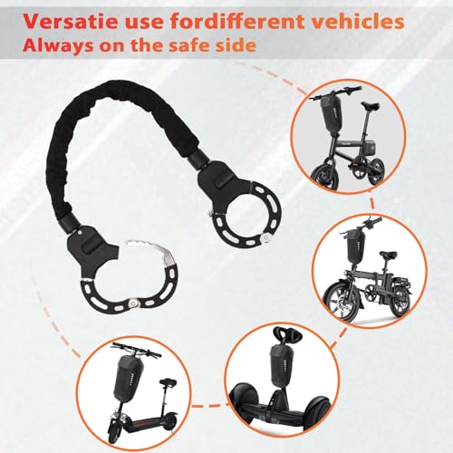 FODAHRWS Square 4LB Heavy Duty Electric Scooter Lock with Alarm & Waterproof Bag