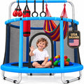 Happin 55-Inch Kids Trampoline with Safety Enclosure - Blue Adventure Variation