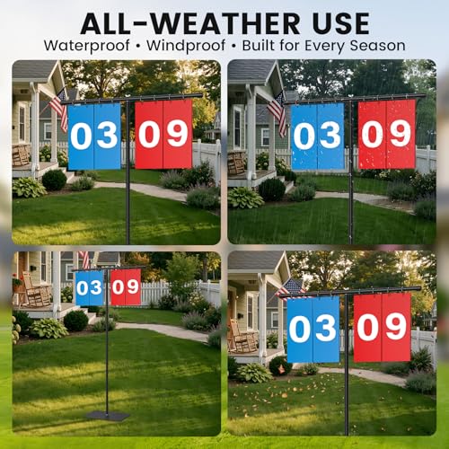 60-Inch Large Waterproof Scoreboard with Adjustable Stand for Sports & Lawn Games