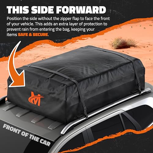 Mockins 25 Cu Ft Waterproof Rooftop Cargo Bag for Cars and SUVs – 60x43x17 Inches, Heavy-Duty, Weatherproof Travel Storage