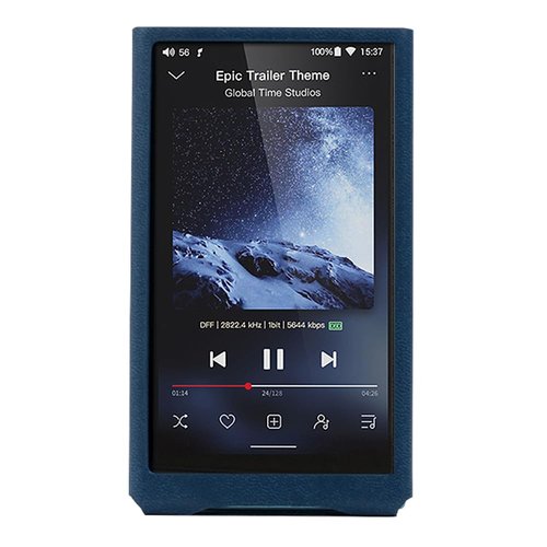 MITER Case for FiiO JM21, Handmade Artificial PU Leather Cover for fiio-jm21 (Navy Blue)