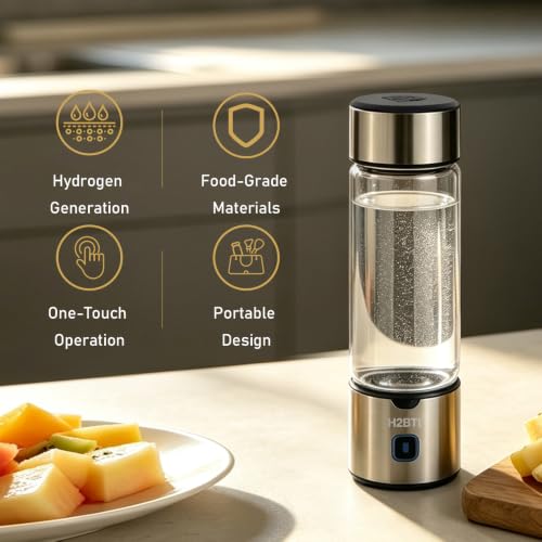 Hydrogen Water Bottle Generator 460ml Portable Silver Electrolysis Machine