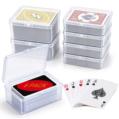 6-Pack Clear Card Storage Boxes for Playing Cards & Trading Cards
