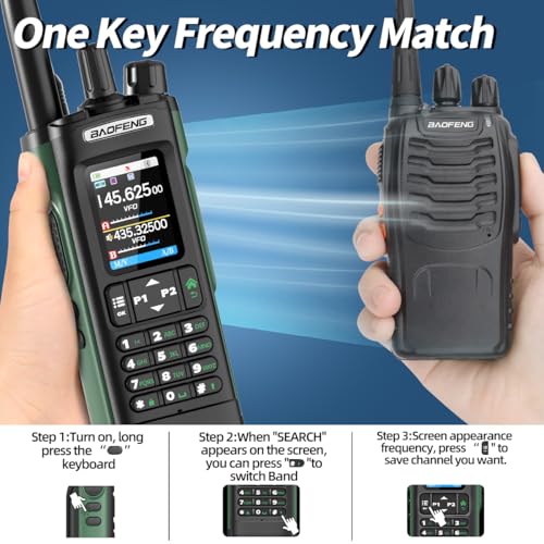 Long Range 10W Handheld Ham Radio with GPS NOAA Weather Receiver & USB-C Charging