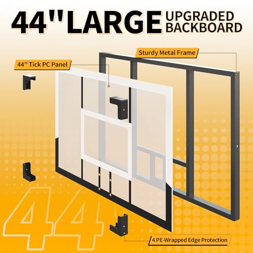 FirstAsk Black 44-Inch Portable Adjustable Basketball Hoop with 10FT Height & Large Backboard