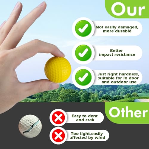 Yellow Foam Practice Golf Balls Set - Backyard Indoor Outdoor Training 35pcs