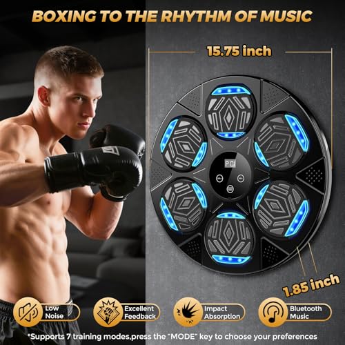 LOLBOX Bluetooth Music Boxing Machine with 7 Speed Modes for Home Fitness