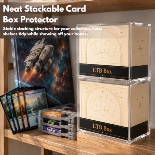 4 Pack Acrylic Elite Trainer Box Protector - Waterproof, Scratch-Resistant, Stackable with Magnetic Lid