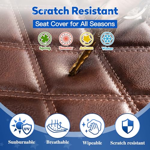 Brown Vinyl Seat Covers for EZGO TXT 1994-2013 & RXV Golf Carts - NOKINS