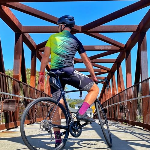 Men's Cycling Jersey Short Sleeve Bike Shirt Outfit - Yellow Multi Large