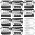 Black Aluminum Keychain Clips with Keyrings Bulk 100 Pcs for Camping Hiking Outdoor