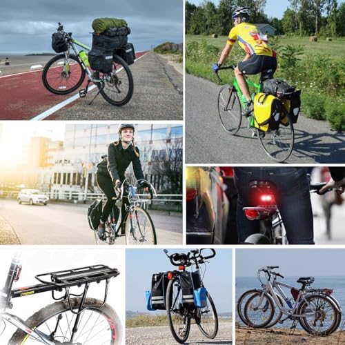 110Lb Capacity Bike Cargo Rack with Reflective Logo - Adjustable Bicycle Luggage Carrier