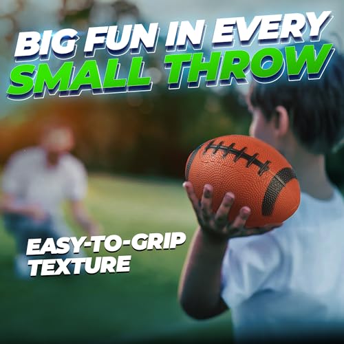 PlayBolt Brown 6-Inch Mini Inflatable Footballs for Kids - Pack of 5