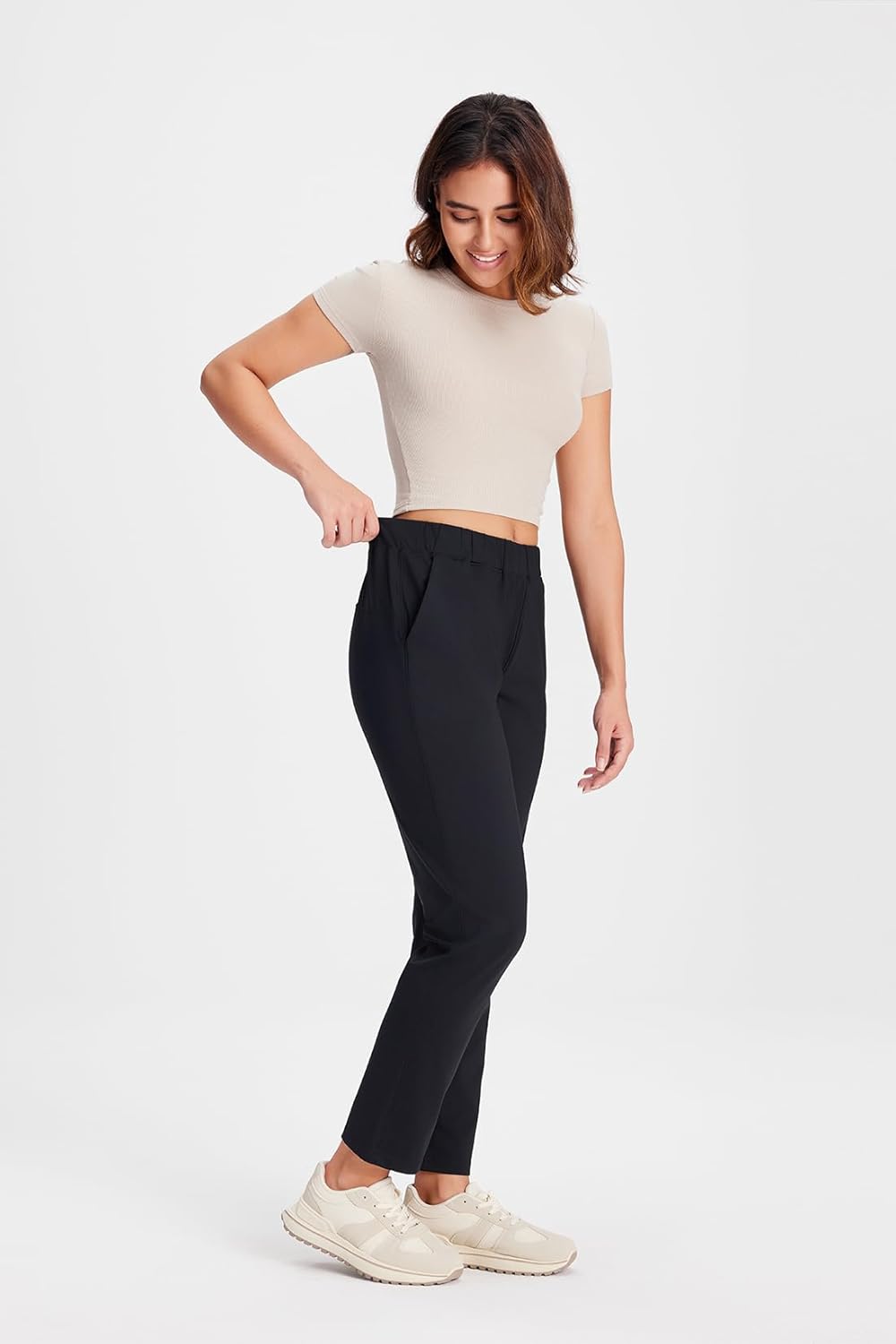 Yogipace 7/8 Stretch Ankle Pants - Women's Tapered Work & Travel Pants with Pockets | Petite/Regular/Tall