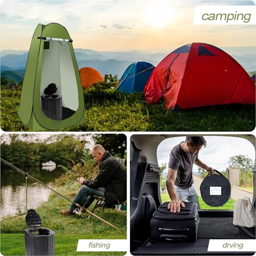 G2 GO2GETHER Green Portable Camping Toilet Kit with Privacy Tent & Carry Bag