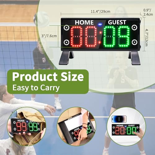YZ Portable Digital Scoreboard for Basketball & Outdoor Games - Remote Control & Bright LED Display
