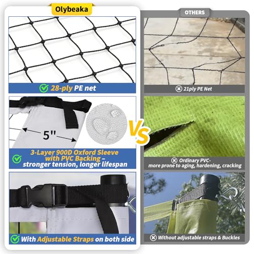 White 32ft Outdoor Portable Volleyball Net Set - Adjustable, Heavy-Duty Poles, Accessories