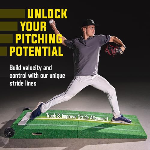 Portable Baseball Pitching Mound with Stride Lines - Foldable 80x28 Inches